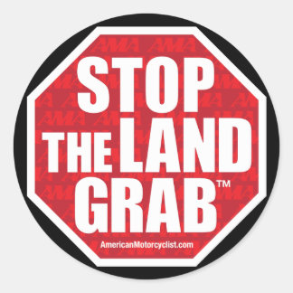Stop The Land Grab Classic Round Sticker