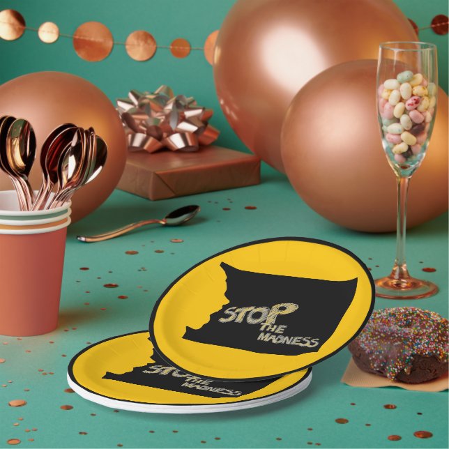 Stop The Madness Paper Plate (Multi)