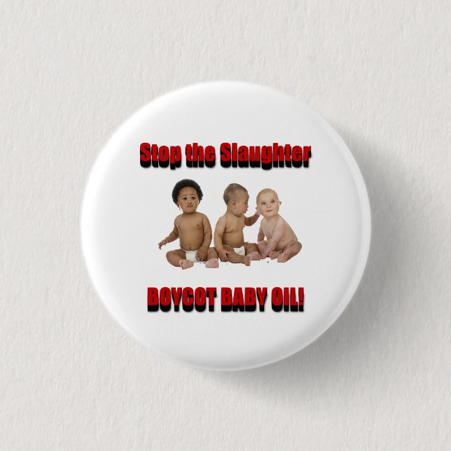 stop the slaughter 3 cm round badge (Front)