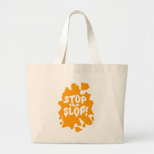  Stop the Slop Epic Anti AI Design Statement Logo Large Tote Bag