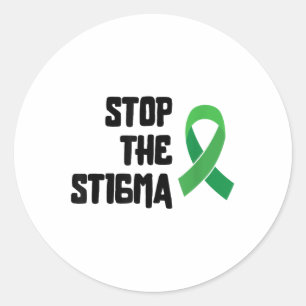 Stop The Stigma Shirt Mental Health Awareness Ribb Classic Round Sticker