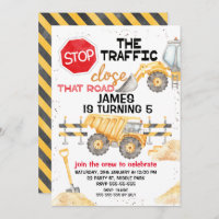 Stop The Traffic Close The Road Construction 