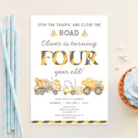Stop The Traffic Truck Construction 4th Birthday