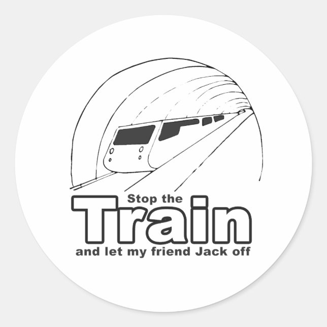 stop the train classic round sticker (Front)