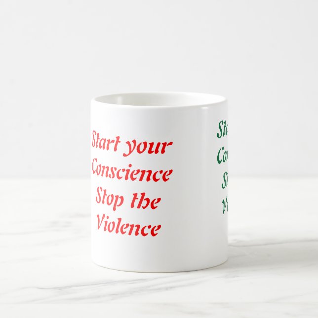 Stop the violence coffee mugs (Center)