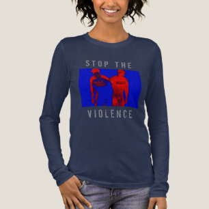 "Stop the Violence" Red Blue Black War Graphic Tri-Blend Shirt