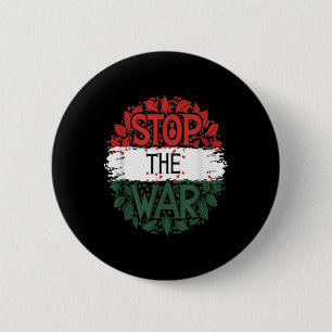 Stop The War, Anti War, Free Palestine, Palestine  6 Cm Round Badge