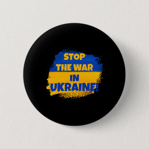 Stop The War In Ukraine - Peace In The World - Fla 6 Cm Round Badge