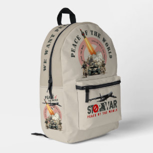 Stop The War (Light mode) Printed Backpack