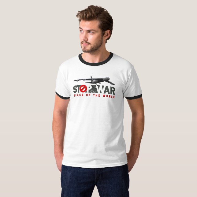 Stop The War (LT. mode) | Men's Ringer T-Shirt (Front Full)