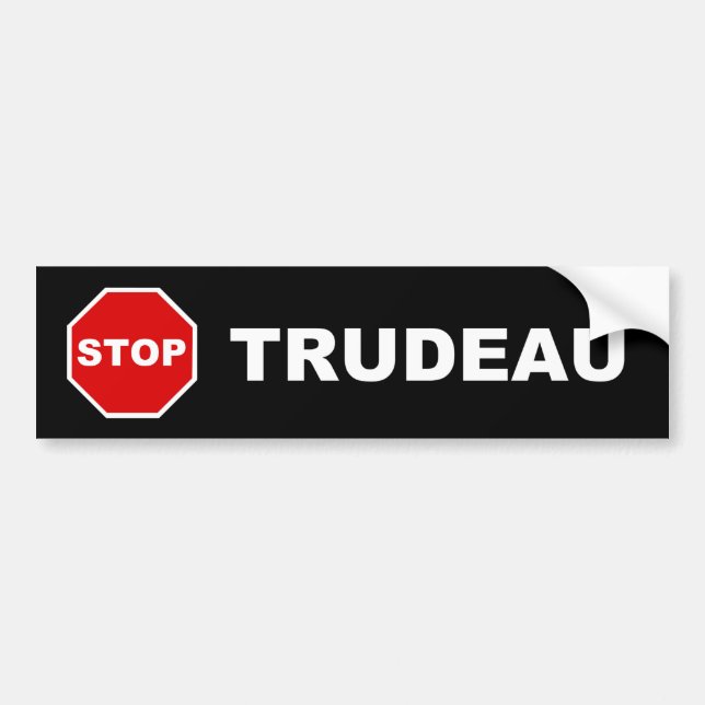 Stop Trudeau Bumpersticker (Black) Bumper Sticker (Front)