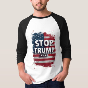 Stop Trump 2028 Save Democracy Bold T-Shirt