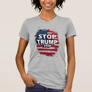 Stop Trump 2028 Save Democracy Bold T-Shirt