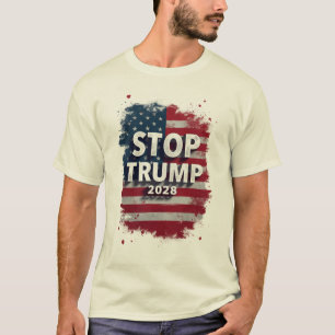 Stop Trump 2028 Save Democracy Bold T-Shirt