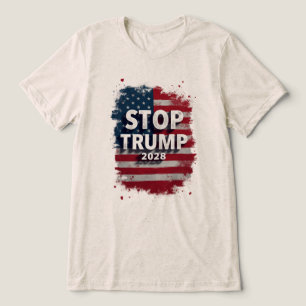 Stop Trump 2028 Save Democracy Bold Tri-Blend Shirt