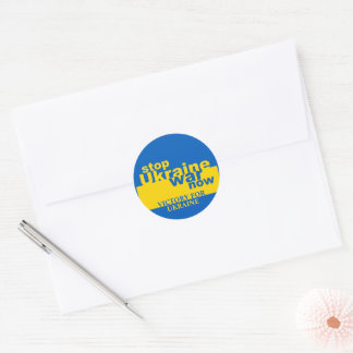 Stop Ukraine War Now Flag Victory for Ukraine Classic Round Sticker