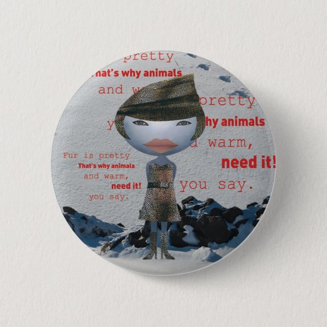 Stop using animal FUR! 6 Cm Round Badge (Front)