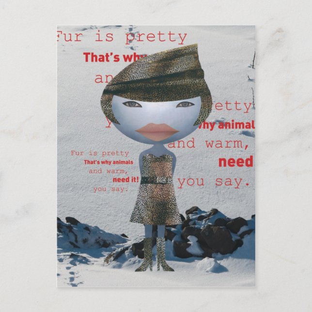 Stop using animal FUR! Postcard (Front)