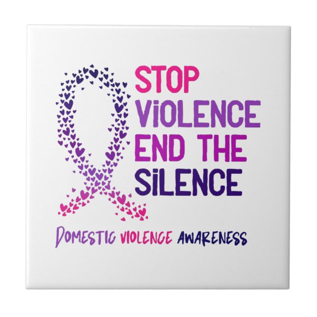 Stop Violence and the Silence Domestic Violence Aw Tile (Front)