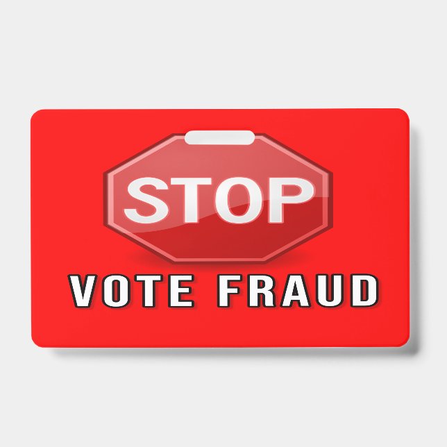 Stop Vote Fraud ID Badge (Front)
