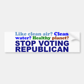 STOP VOTING REPUBLICAN BUMPER STICKER