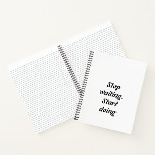 Stop Waiting Start Doing – Bold Motivational Quote Notebook