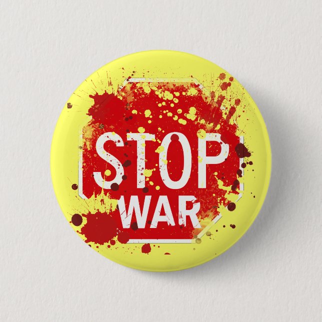 STOP WAR 6 CM ROUND BADGE (Front)