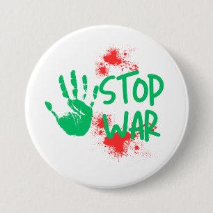 Stop War – Bold Handprint Anti-War Graphic Design 7.5 Cm Round Badge