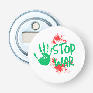 Stop War – Bold Handprint Anti-War Graphic Design Bottle Opener