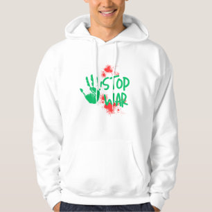 Stop War – Bold Handprint Anti-War Graphic Design Hoodie