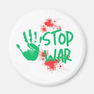 Stop War – Bold Handprint Anti-War Graphic Design Magnet