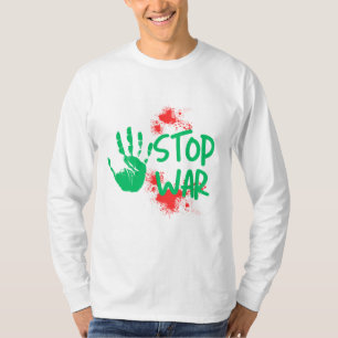 Stop War – Bold Handprint Anti-War Graphic Design T-Shirt