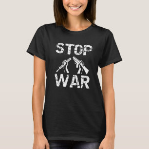 Stop War Broken Gun White for Peace Loving People T-Shirt