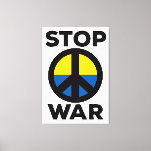 Stop War Flag of Ukraine Canvas Print