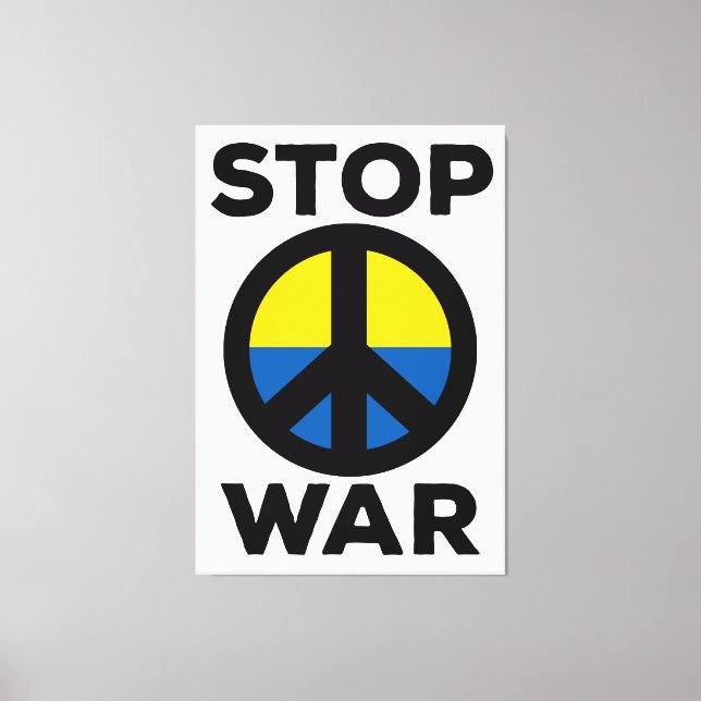Stop War Flag of Ukraine Canvas Print (Front)