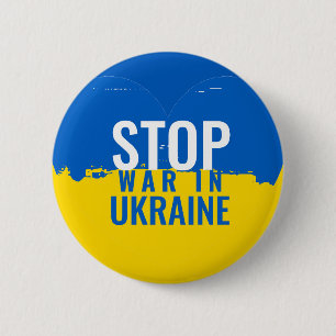 Stop War in Ukraine. Support Ukraine. 6 Cm Round Badge