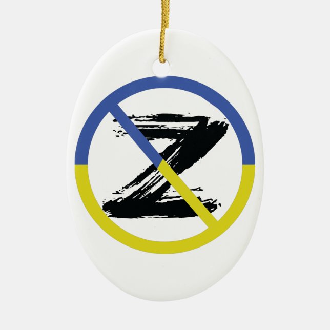 Stop war in Ukraine Throw Pillow Ceramic Tree Decoration (Front)