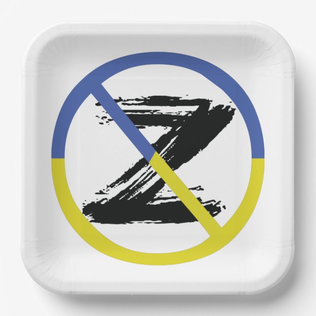 Stop war in Ukraine Throw Pillow Paper Plate (Front)
