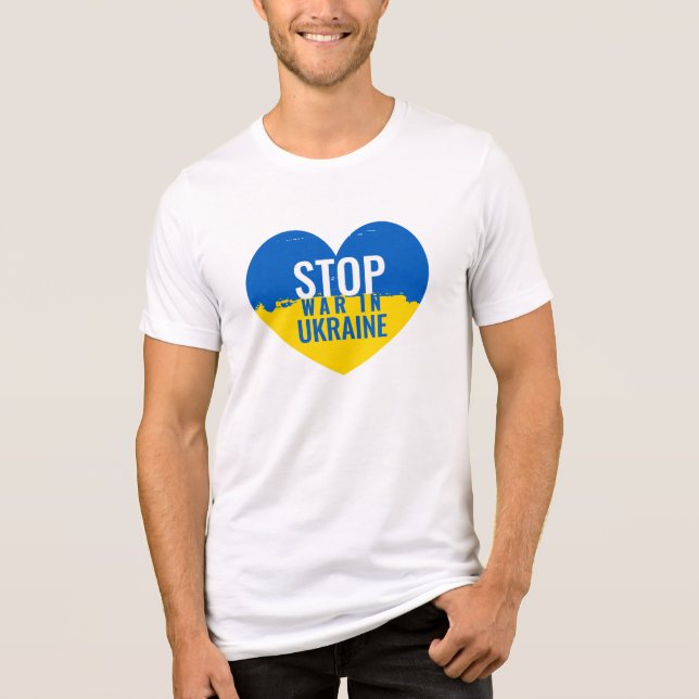 Stop war in Ukraine.  Tri-Blend Shirt (Front)