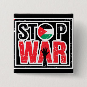 Stop War - Palestinian Lives Matter Freedom Free  15 Cm Square Badge
