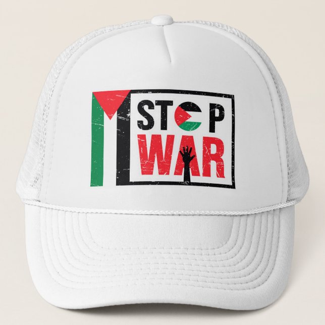 Stop War - Palestinian Lives Matter - Freedom Free Trucker Hat (Front)