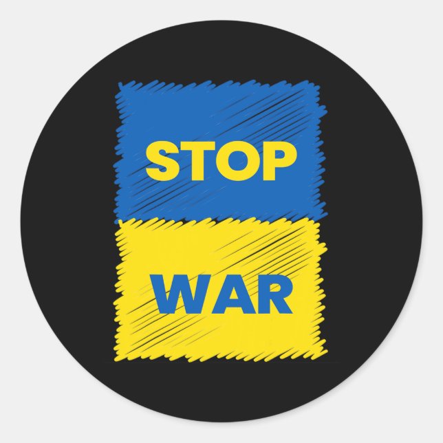 Stop War - Save Ukraine - Stop The War In Ukraine  Classic Round Sticker (Front)