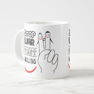 Stop War Start Smiling Large Coffee Mug