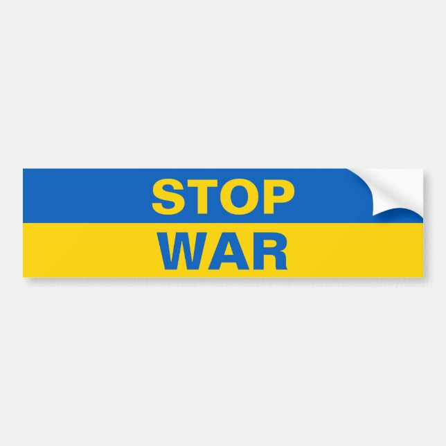Stop War Ukraine Ukrainian Bumper Sticker (Front)