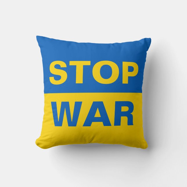 Stop War Ukraine Ukrainian Cushion (Front)