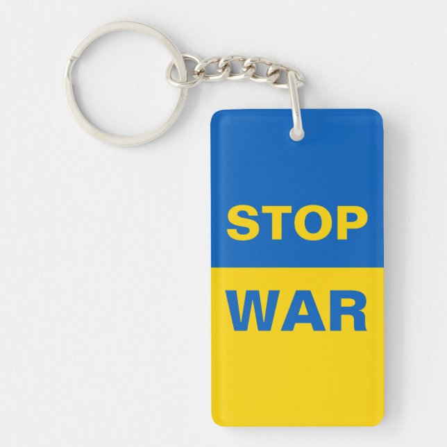 Stop War Ukraine Ukrainian Key Ring (Front)