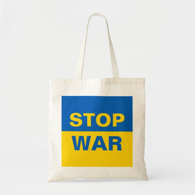 Stop War Ukraine Ukrainian Tote Bag (Front)