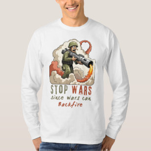 Stop Wars -dgn.1  by Maaya_Prints, Men's LSleeve T-Shirt