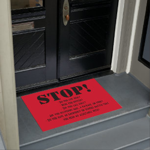 Stop welcome mat