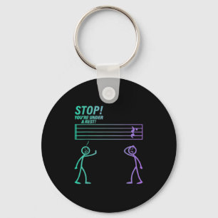 Stop You Are Under A Rest Band Teacher Joke Sheet Key Ring